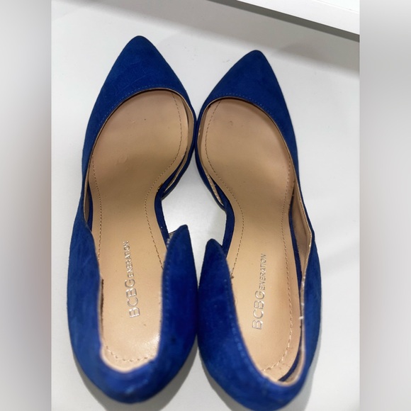 BCBGeneration Size 7.5 Cobalt Blue D’Orsay Pumps Pointed Toe Stiletto Heels - Picture 8 of 11